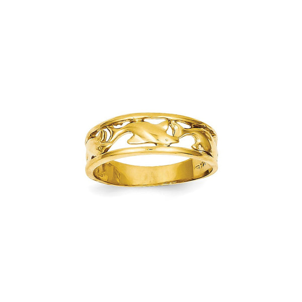 14K Yellow Gold Polished Starfish Ring