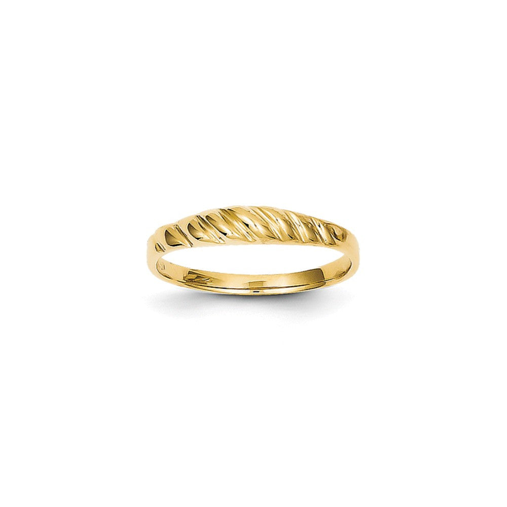 14K Yellow Gold Satin Valley Dome Ring