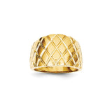 14K Yellow Gold Satin Valley Dome Ring