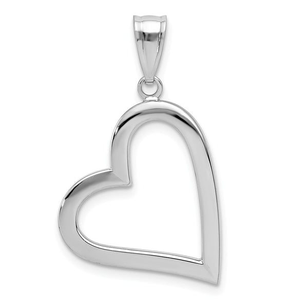 Casted,Polished,14K White Gold,Hollow,Heart,Open
