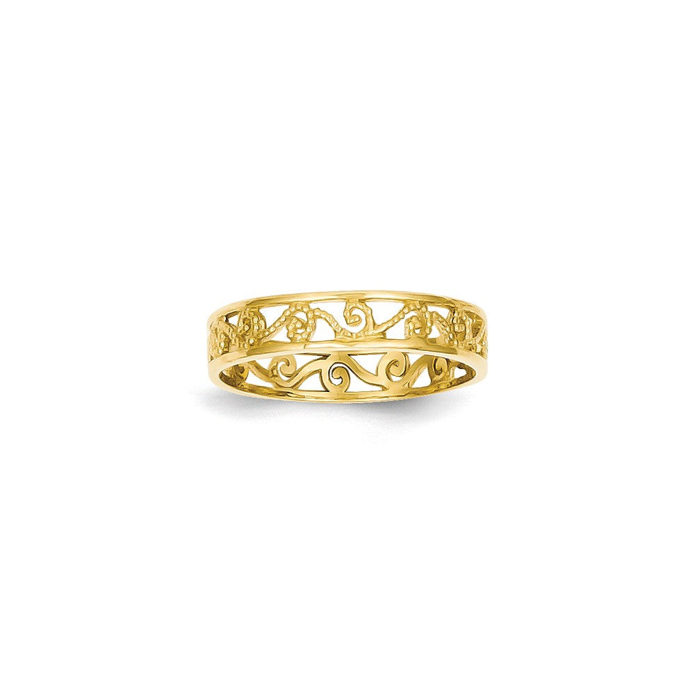 14K White Gold Polished Fleur De Lis Ring