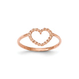 14K Yellow Gold High Polished Heart Band Ring
