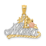 14K Yellow Gold Yellow & Rose With Rhodium DC #1 Nana With Rose Pendant