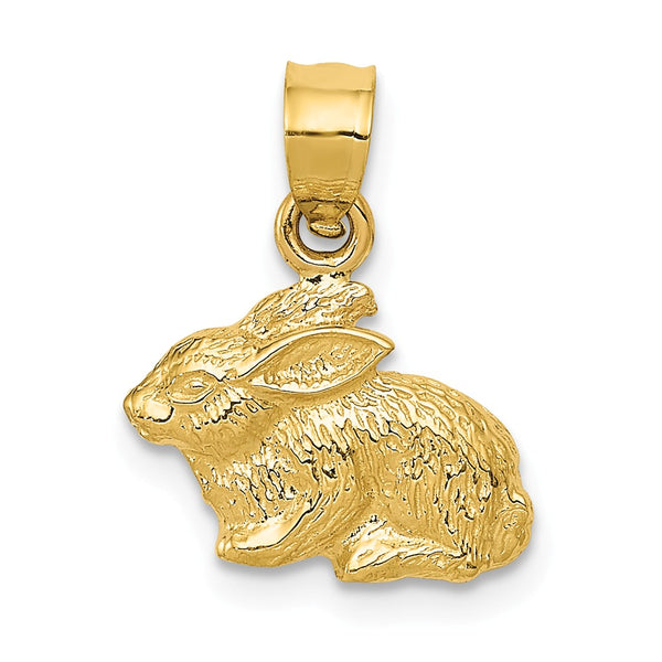 14K Yellow Gold Polished Rabbit Pendant