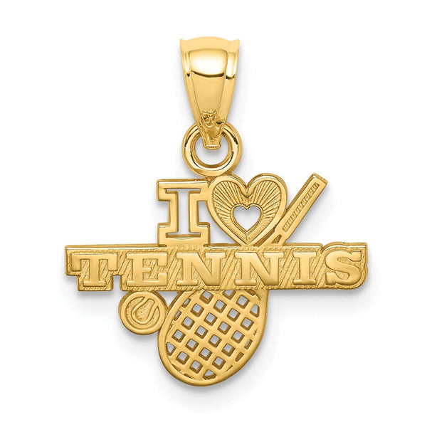 14K Yellow Gold I HEART TENNIS Pendant