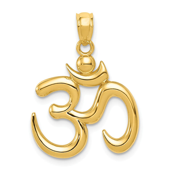 14K Yellow Gold Polished Om Symbol Pendant