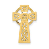 14K Yellow Gold Polished Celtic Cross Chain Slide