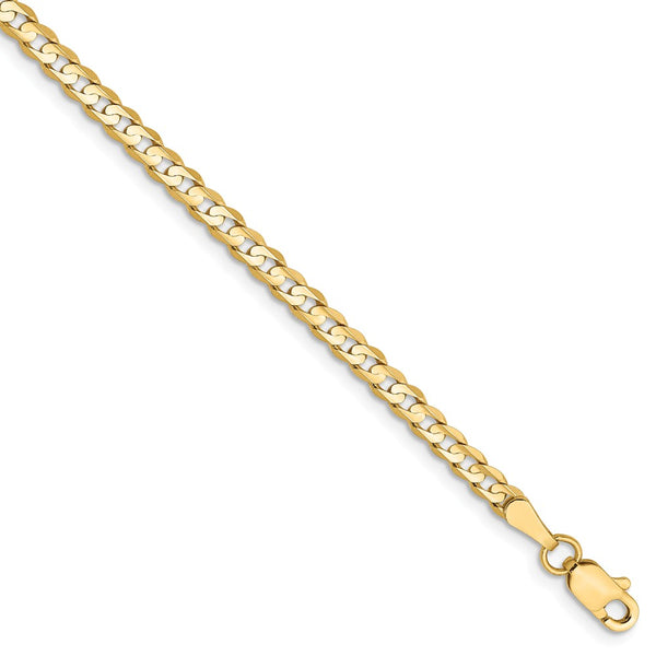 Solid,Polished,14K Yellow Gold,Lobster Clasp