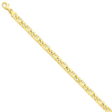 Solid,Casted,Polished,14K Yellow Gold,Fancy Lobster Clasp