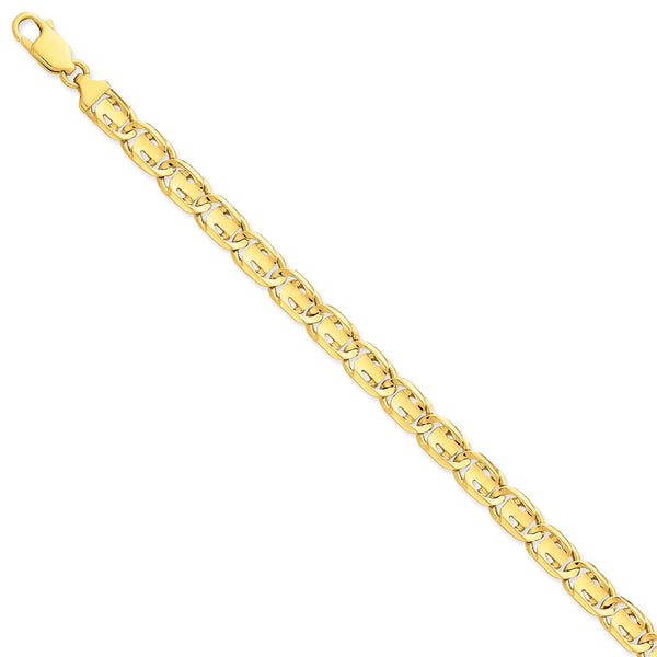 Solid,Casted,Polished,14K Yellow Gold,Lobster Clasp