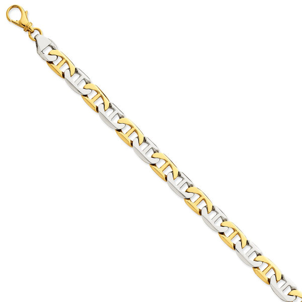 Solid,Casted,Polished,14K Two-Tone,Lobster Clasp