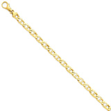 Solid,Casted,Polished,14K Yellow Gold,Fancy Lobster Clasp