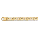 14K Yellow Gold 10.20mm Hand-Polished Long Link Half Round Curb Chain