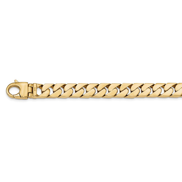 14K Yellow Gold 10.20mm Hand-Polished Long Link Half Round Curb Chain