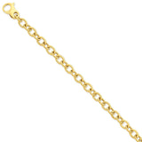 Solid,Casted,Polished,14K Yellow Gold,Fancy Lobster Clasp