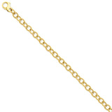 Solid,Casted,Polished,14K Yellow Gold,Fancy Lobster Clasp