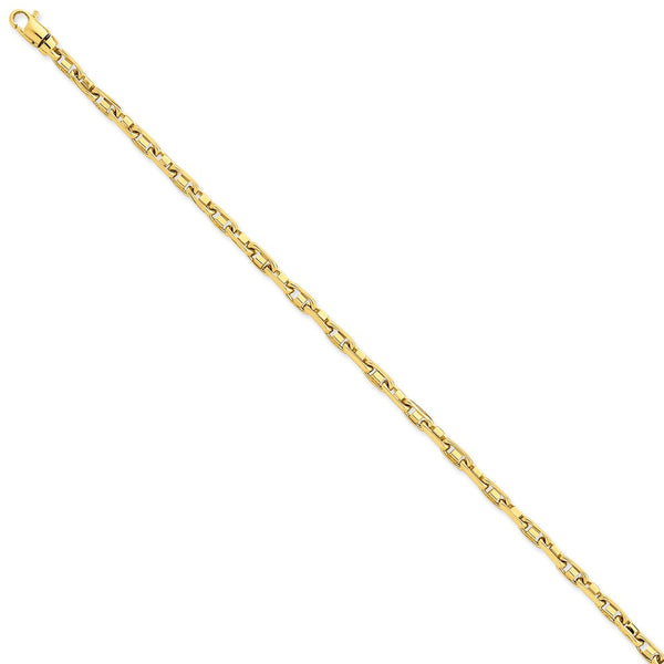 Solid,Casted,Polished,14K Yellow Gold,Fancy Lobster Clasp