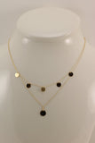 14K Yellow Gold Polished Disk Layer Station Necklace