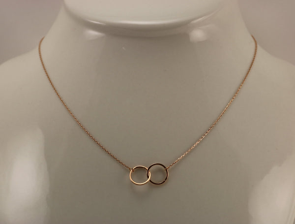 14K Rose Gold Double Circle "You & Me" Necklace