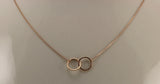 14K Rose Gold Double Circle "You & Me" Necklace