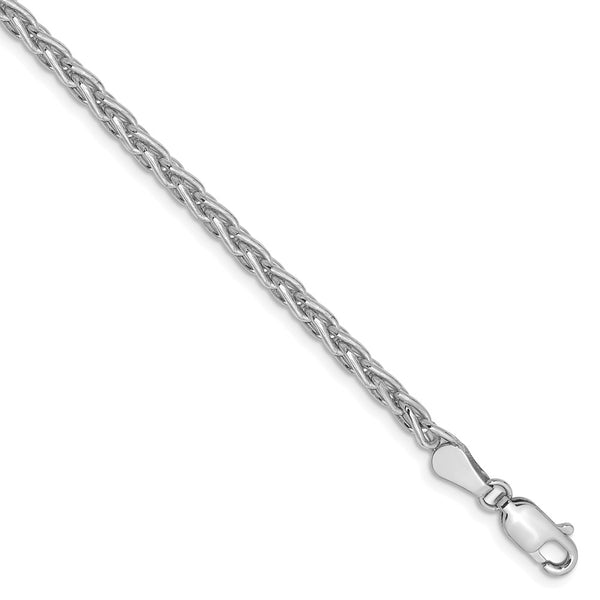 Solid,Polished,14K White Gold,Lobster Clasp