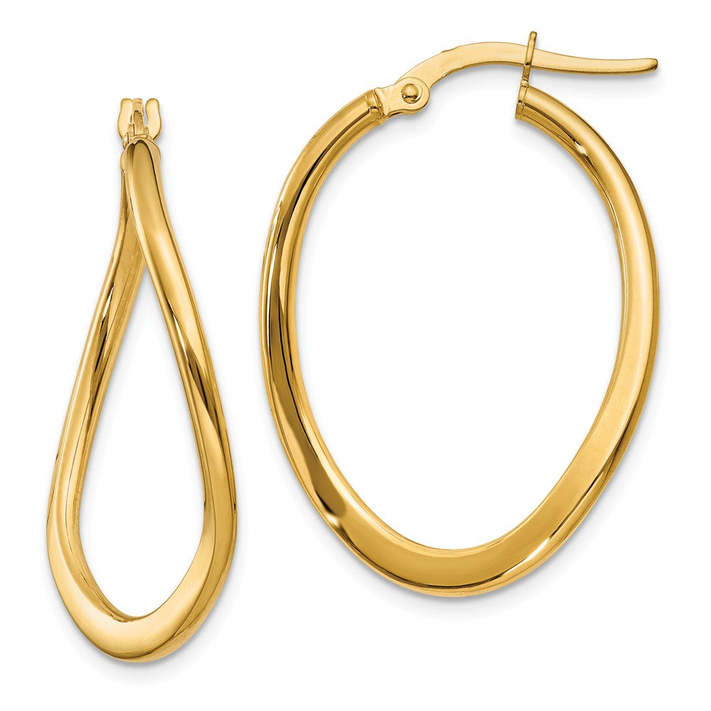 Earrings,Hoop,Gold,Yellow,14K,19 mm,2 mm,Pair,Wire & Clutch,Hoop