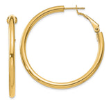 Earrings,Hoop,Gold,Yellow,14K,37 mm,3 mm,Pair,Omega Clip Back,Hoop,Between $200-$400