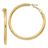 Earrings,Hoop,Gold,Yellow,14K,42 mm,3 mm,Pair,Omega Clip Back,Hoop,Between $400-$600