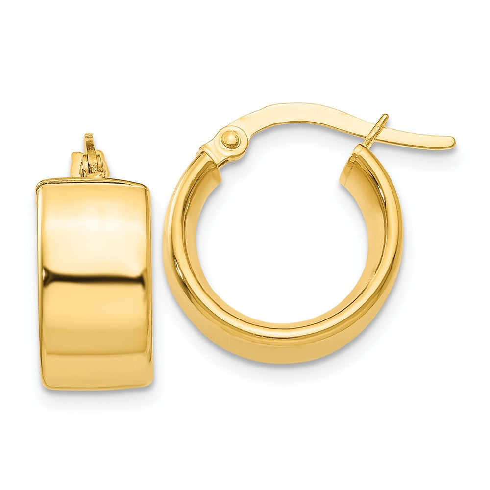 Earrings,Hoop,Gold,Yellow,14K,11 mm,6.75 mm,Pair,Wire & Clutch,Hoop
