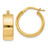 Earrings,Hoop,Gold,Yellow,14K,16 mm,6.75 mm,Pair,Wire & Clutch,Hoop