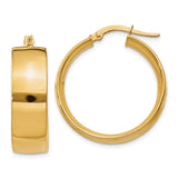 Earrings,Hoop,Gold,Yellow,14K,21 mm,6.75 mm,Pair,Wire & Clutch,Hoop