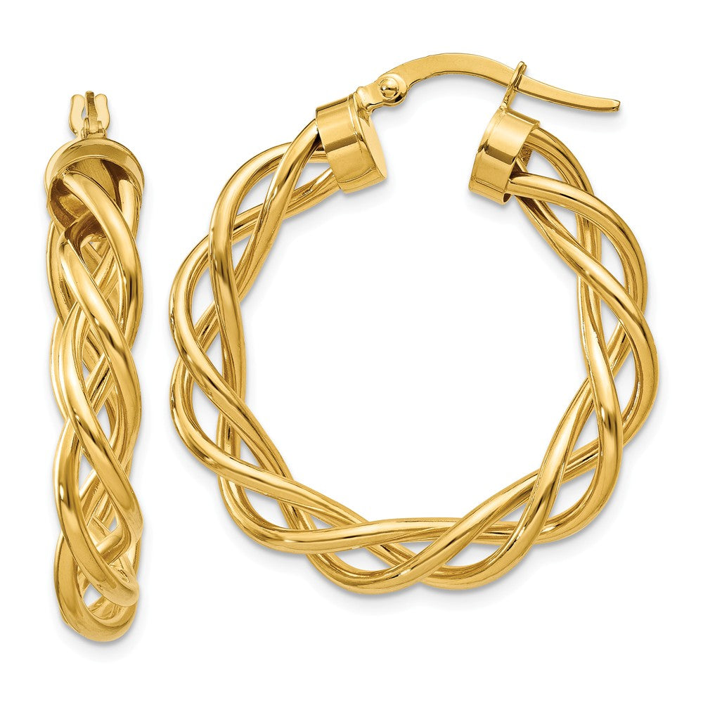 Earrings,Hoop,Gold,Yellow,14K,21 mm,6 mm,Pair,Wire & Clutch,Hoop,Between $200-$400