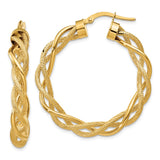 Earrings,Hoop,Gold,Yellow,14K,26 mm,7 mm,Pair,Wire & Clutch,Hoop,Between $400-$600