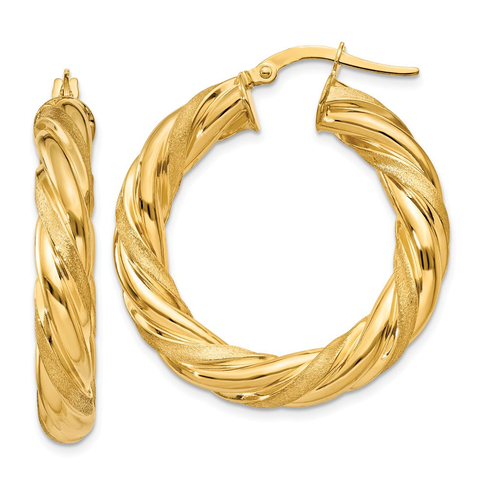 Earrings,Hoop,Gold,Yellow,14K,20 mm,5 mm,Pair,Wire & Clutch,Hoop,Between $400-$600
