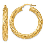 Earrings,Hoop,Gold,Yellow,14K,25 mm,5 mm,Pair,Wire & Clutch,Hoop,Between $400-$600