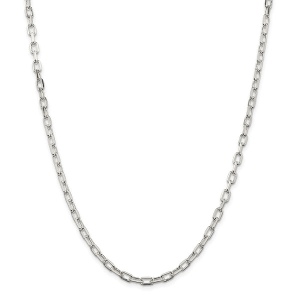 Polished,Lobster Clasp,Sterling Silver,Rhodium-Plated,Cable Chain