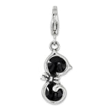 Polished,3-D,Enamel,Sterling Silver,Fancy Lobster Clasp,Rhodium-Plated