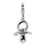 Solid,Polished,3-D,Sterling Silver,Fancy Lobster Clasp,Rhodium-Plated