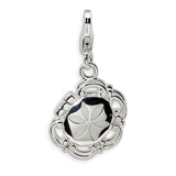 Solid,Polished,3-D,Enamel,Sterling Silver,Fancy Lobster Clasp,Rhodium-Plated,Opens