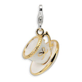 Polished,3-D,Enamel,Sterling Silver,Fancy Lobster Clasp,Gold-Plated,Rhodium-Plated