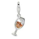 Polished,Sterling Silver,CZ,Fancy Lobster Clasp,Rhodium-Plated