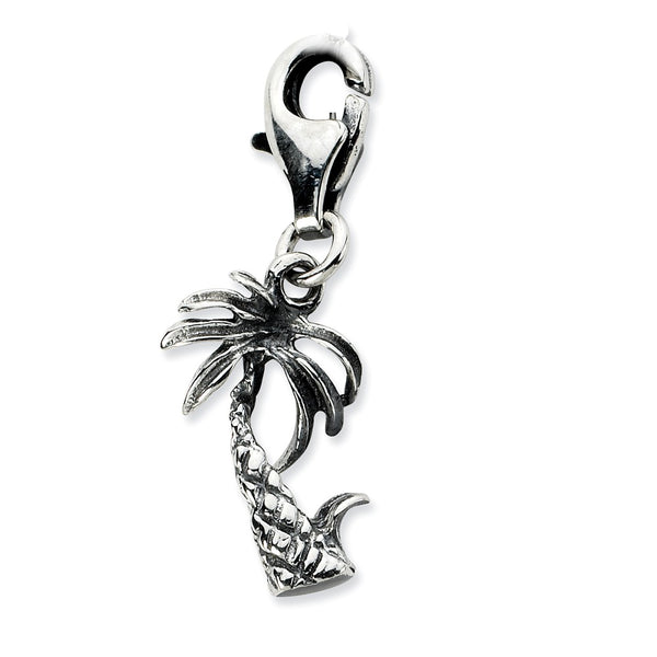 Polished,3-D,Antique Finish,Sterling Silver,Fancy Lobster Clasp,Rhodium-Plated
