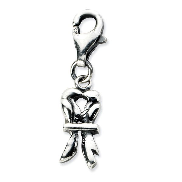 Polished,3-D,Antique Finish,Sterling Silver,Fancy Lobster Clasp