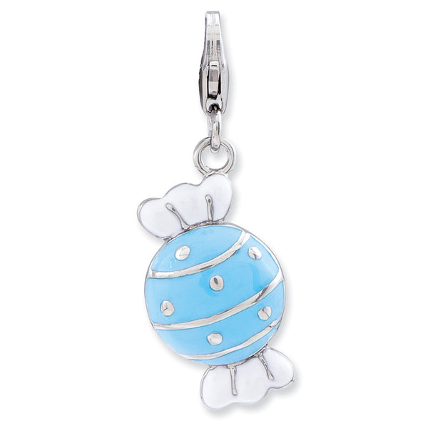 Polished,Enamel,Sterling Silver,Fancy Lobster Clasp,Rhodium-Plated