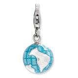 Polished,3-D,Enamel,Sterling Silver,Fancy Lobster Clasp,Rhodium-Plated