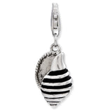 Polished,3-D,Enamel,Sterling Silver,Fancy Lobster Clasp,Rhodium-Plated