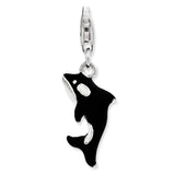 Polished,3-D,Enamel,Sterling Silver,Fancy Lobster Clasp,Rhodium-Plated