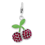 Polished,3-D,Enamel,Lobster Clasp,Sterling Silver,Crystal From Swarovski,Rhodium-Plated