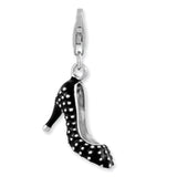 Polished,3-D,Enamel,Sterling Silver,Fancy Lobster Clasp,Rhodium-Plated