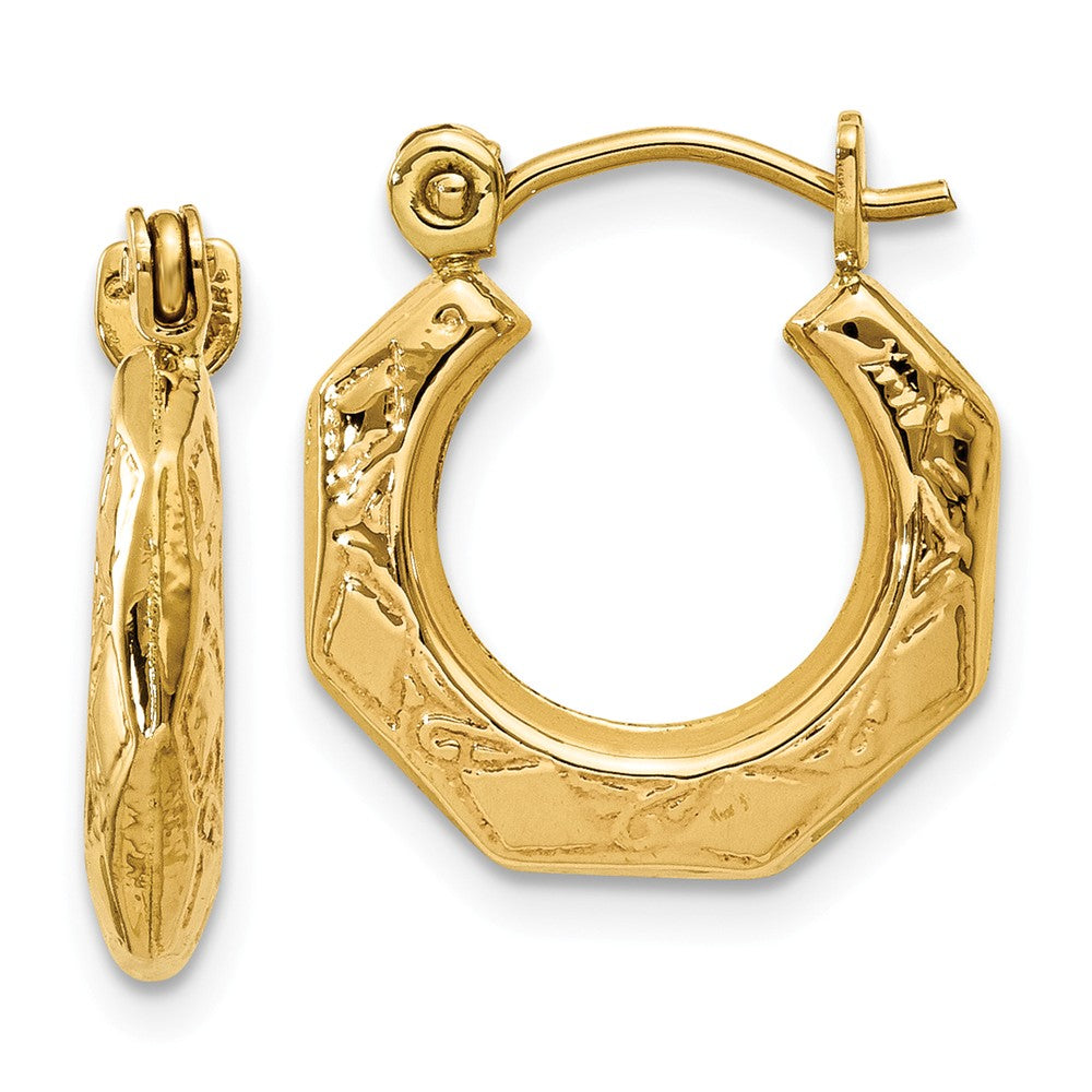 Earrings,Shrimp / Creole,Gold,Yellow,14K,8 mm,4 mm,Pair,Wire & Clutch,Hoop,Between $100-$200